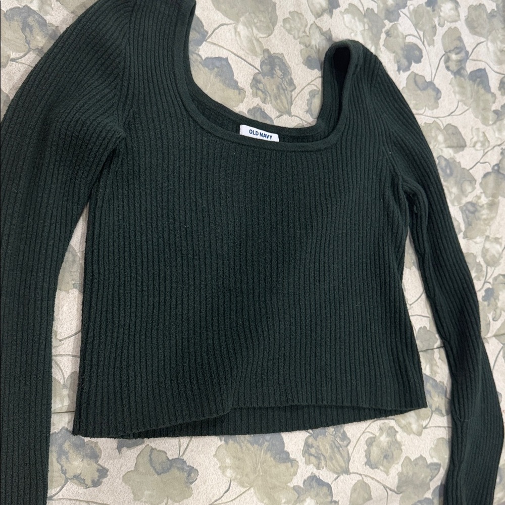 Old Navy Dark Green Ribbed Sweater